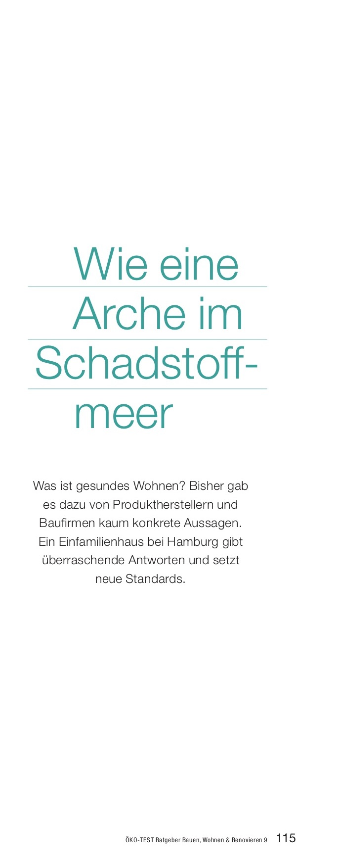 Wie eine Arche im Schadstoffmeer, &Ouml;ko-Test, Seite 1.1